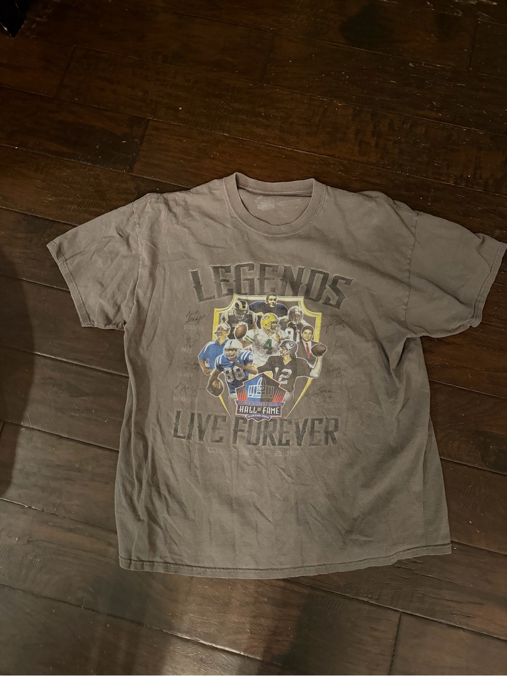 2016 NFL Hall of Fame Legends T-Shirt Vintage Men’s XL Gray Favre Stabler